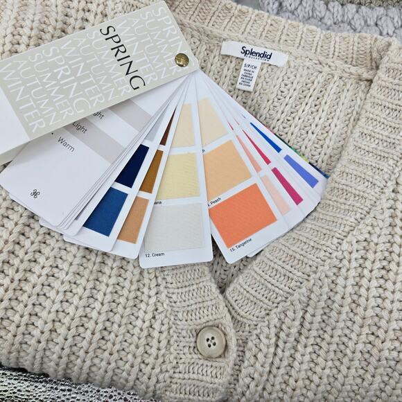 Splendid Margo Cardigan – Chunky Knit Cottagecore Minimalist Bubble Sleeve - S - Picture 5 of 8